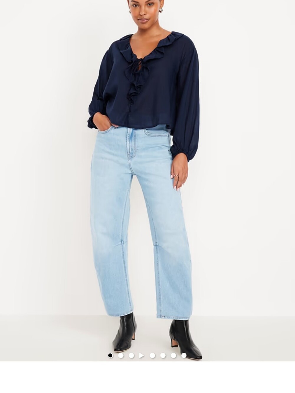 Old Navy High-Waisted Wow Barrel Ankle Jeans Blue